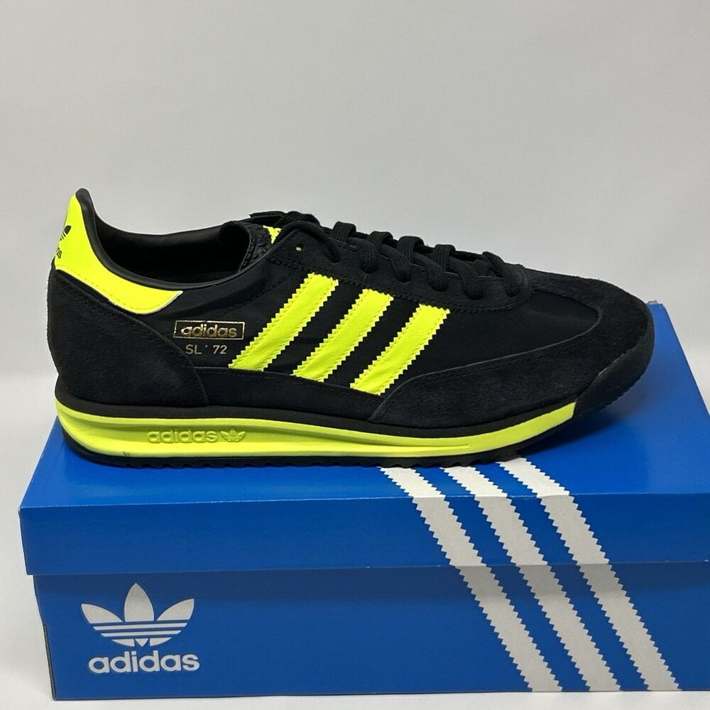 NEW adidas Originals SL 72 RS Men’s Black Yellow Sneaker IG4647 Size 9 - Picture 10 of 16